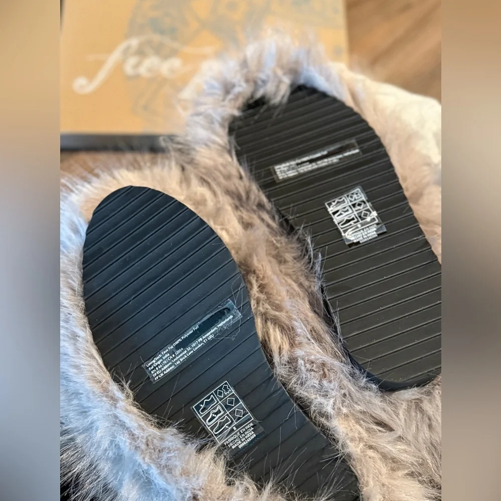 Free People Wild Thing Faux Fur Mid Boots Size 8
